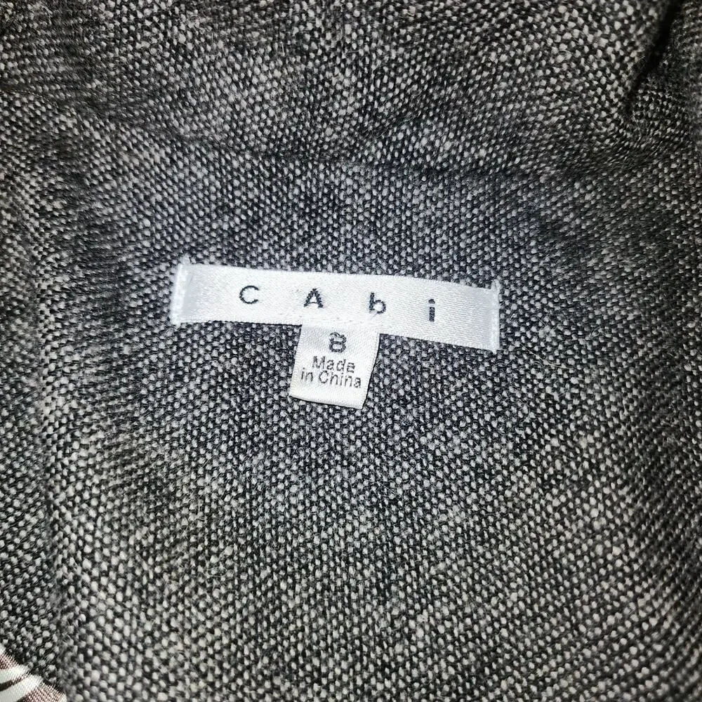 CAbi Coat Womans 8 Gray Wool Tweed Shakespeare Swing Professional corpcore
